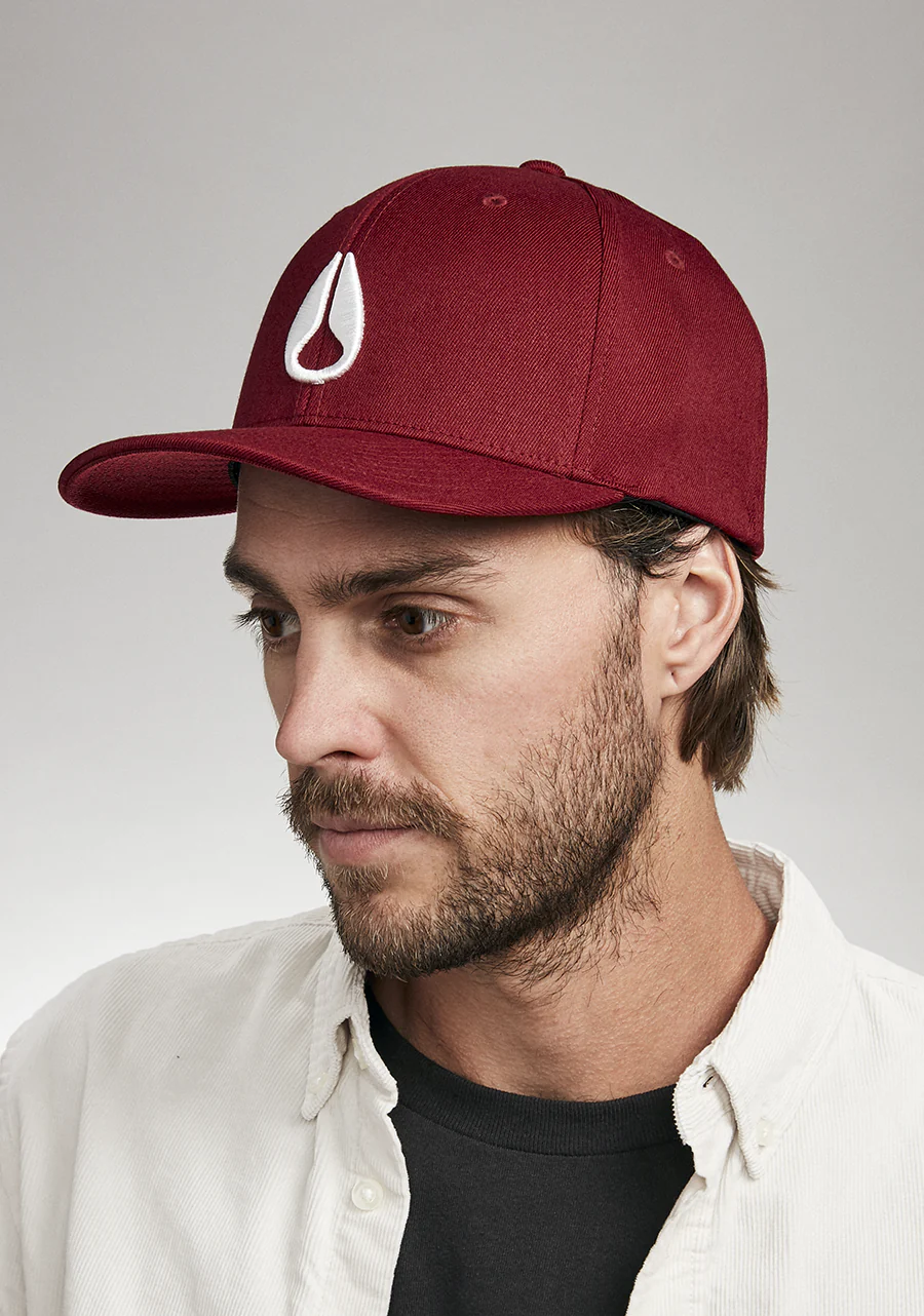 Deep Down Flexfit Athletic Fit Hat - Burgundy / White - Image 5