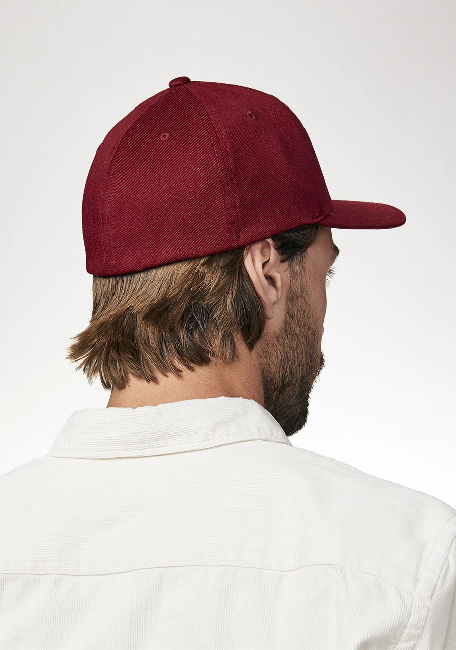 Deep Down Flexfit Athletic Fit Hat - Burgundy / White - Image 6