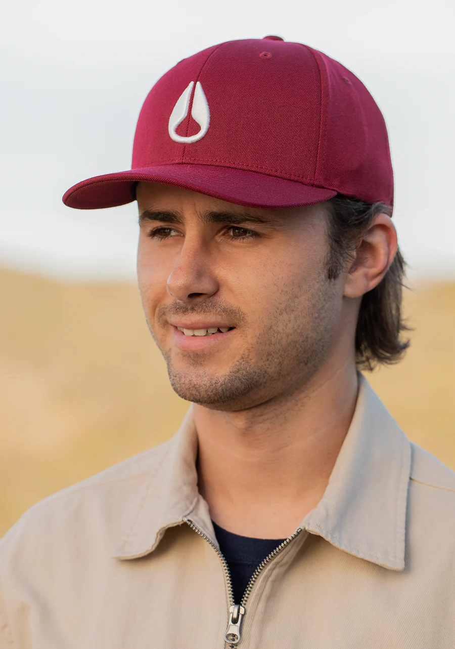 Deep Down Flexfit Athletic Fit Hat - Burgundy / White - Image 7