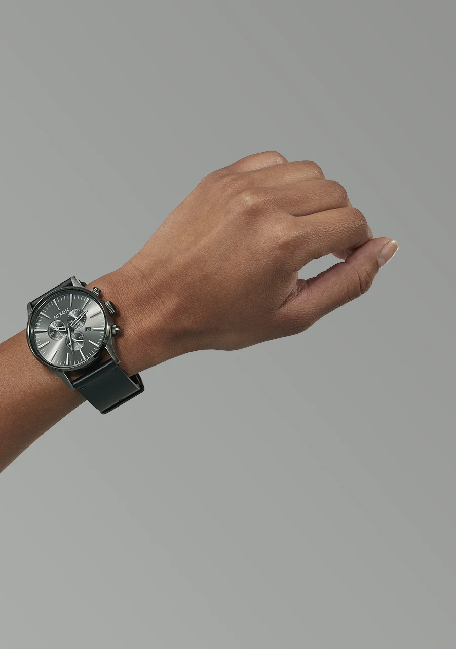 Sentry Chrono Leather - All Gunmetal / Black - Image 5