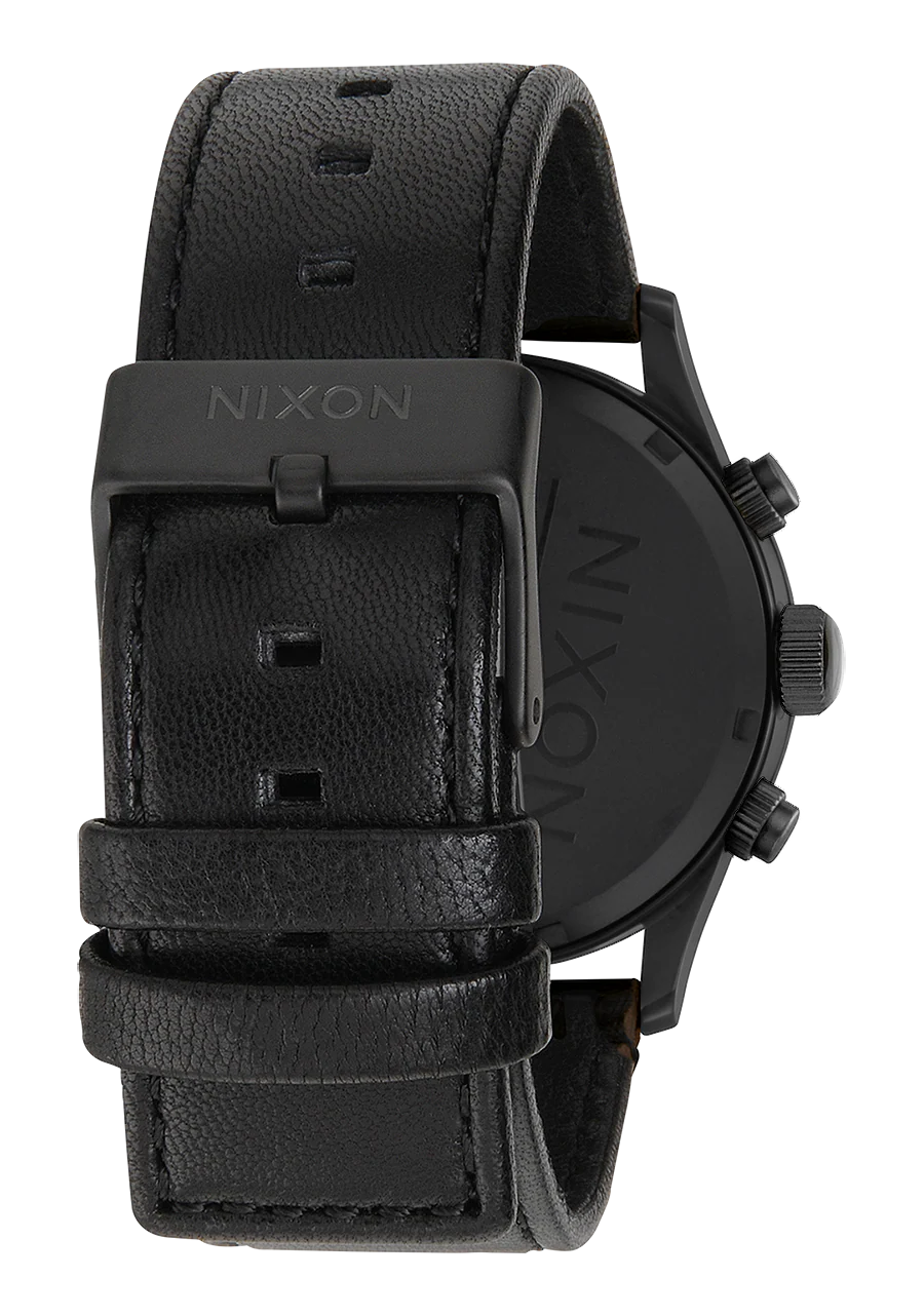 Sentry Chrono Leather - Matte Black / Gold / Black - Image 4