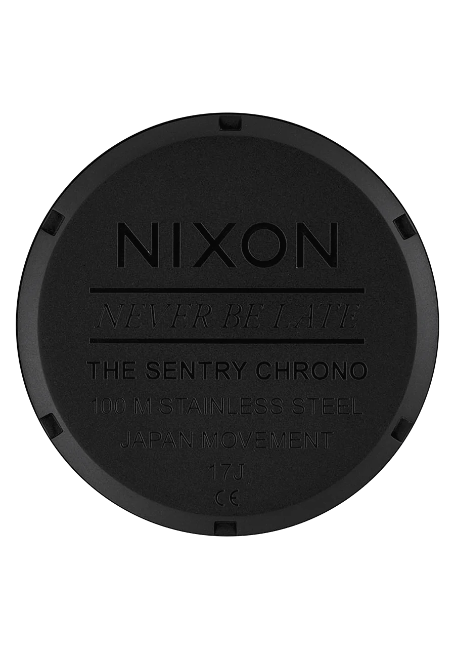 Sentry Chrono Leather - Matte Black / Gold / Black - Image 5